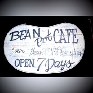 BEAN Pot Cafe “Our Beans Speak for Themselves” Wooden Plaque ~Sign